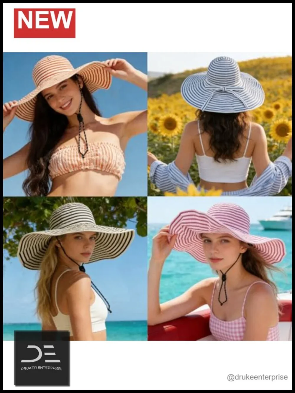 UPF 50+ Wide Brim Sun Hat Breathable Polyester Boonie Bucket Hat